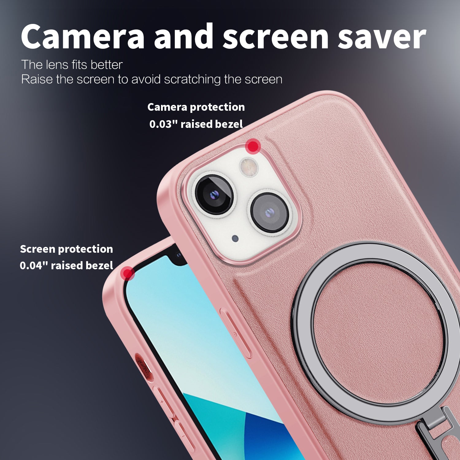 Uniqkart for iPhone 13 6.1 inch PU Leather Coated PC+TPU Phone Case Magnetic Cover with Kickstand - Baby Blue Uniqkart for iPhone 13 6.1 inch PU Leather Coated PC+TPU Phone Case Magnetic Cover with Kickstand - Baby Blue
